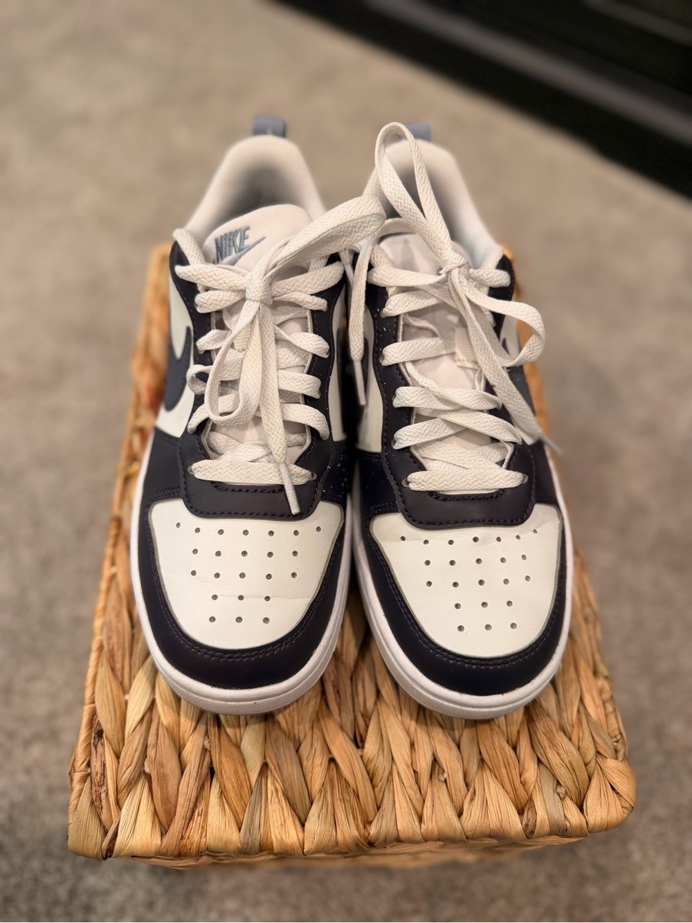 Nike Court Borough Low Recraft 4Y Women’s 5.5 White Purple Gray Sneakers